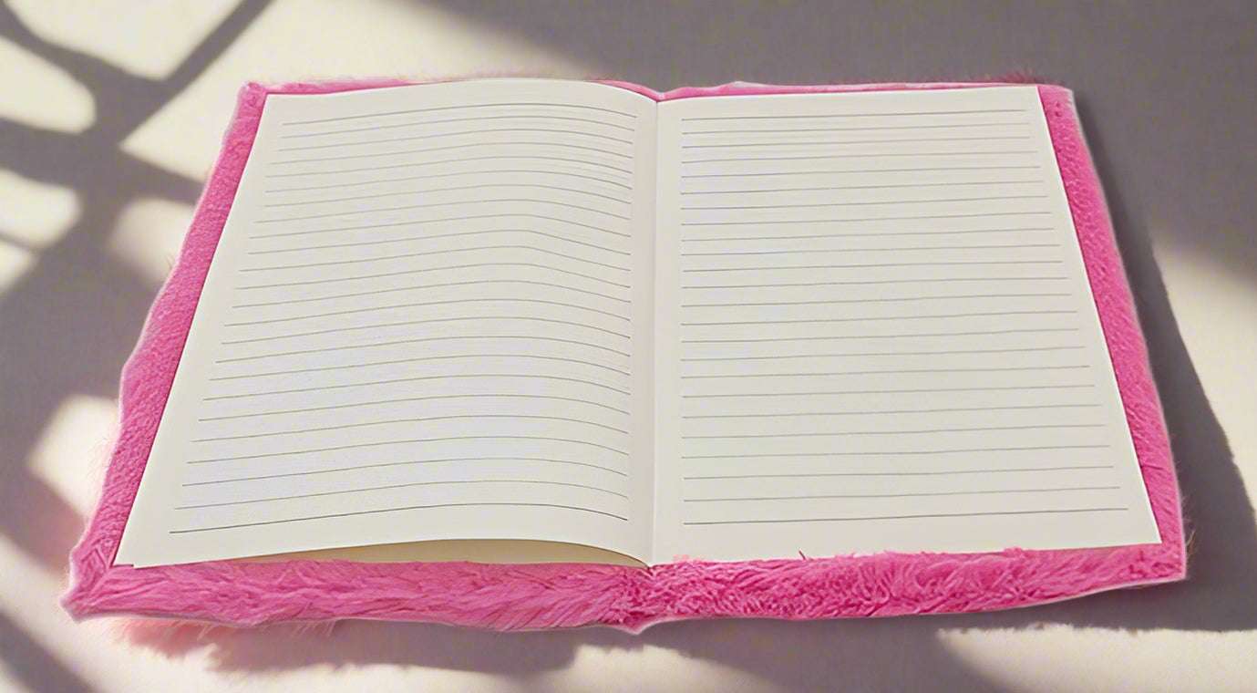 Unicorn Fur Diary – A6 Size Furry Notebook with Ruled Pages (1pc)